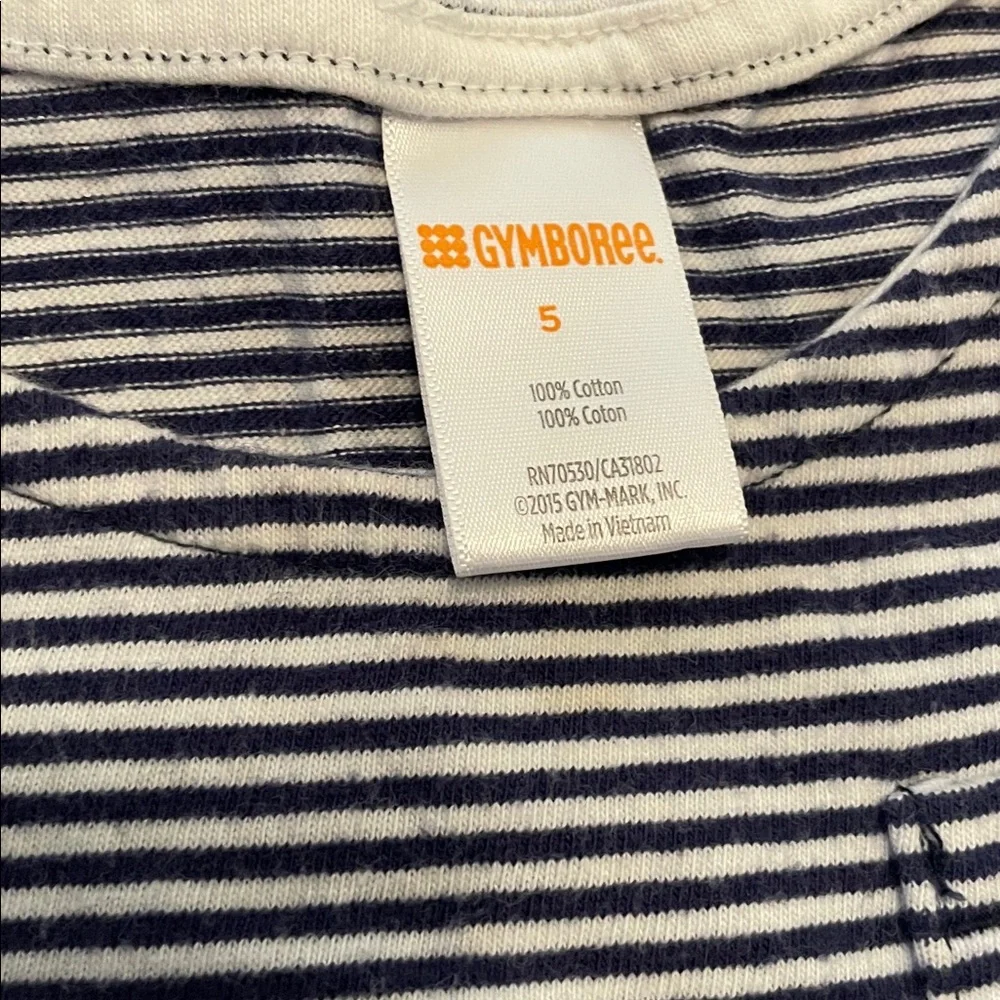 2016 Gymboree Outlet Navy and White Striped Dress, Size 5
